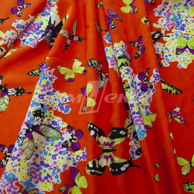 Плательная ткань "Софи" 7.1, 75 гр/м2, шир.150 см, принт бабочки - купить в Пензе. Цена 241.49 руб.