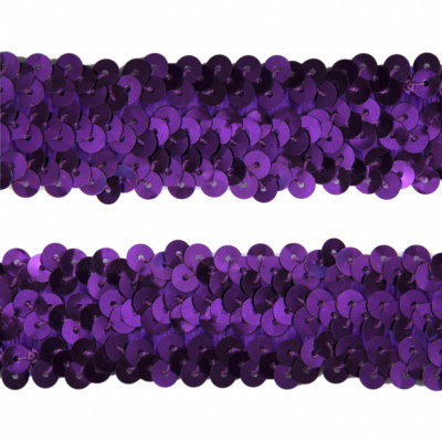 Тесьма с пайетками 12, шир. 30 мм/уп. 25+/-1 м, цвет фиолет - купить в Пензе. Цена: 1 098.48 руб.