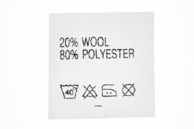 Состав и уход 20% wool 80% poliester - купить в Пензе. Цена: 64.21 руб.