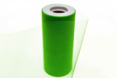 Фатин в шпульках 16-146, 10 гр/м2, шир. 15 см (в нам. 25+/-1 м), цвет зелёный - купить в Пензе. Цена: 100.69 руб.
