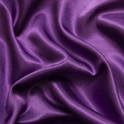 Поли креп-сатин 19-3536, 125 (+/-5) гр/м2, шир.150см, цвет фиолетовый - купить в Пензе. Цена 155.57 руб.