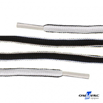 Шнурки #4-27, круглые 130 см, двухцветные (черно/белый) - купить в Пензе. Цена: 47.04 руб.