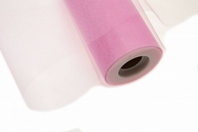 Фатин блестящий в шпульках 16-14, 12 гр/м2, шир. 15 см (в нам. 25+/-1 м), цвет розовый - купить в Пензе. Цена: 108.61 руб.