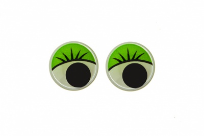 Глазки для игрушек, круглые, с бегающими зрачками, 10 мм/упак.50+/-2 шт, цв. -зеленый - купить в Пензе. Цена: 71.20 руб.