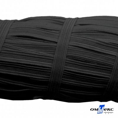 Резиновые нити с текстильным покрытием, шир. 6 мм (55 м/уп), цв.-черный - купить в Пензе. Цена: 210.75 руб.