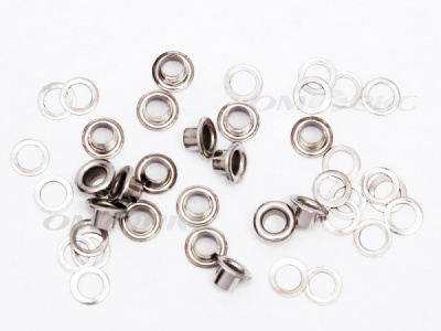 Люверсы металлические, блочка/кольцо, №3 (5 мм) упак.1000 шт- цв.никель - купить в Пензе. Цена: 215.60 руб.