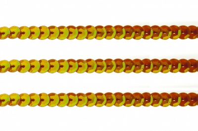 Пайетки "ОмТекс" на нитях, CREAM, 6 мм С / упак.73+/-1м, цв. 88 - оранжевый - купить в Пензе. Цена: 300.55 руб.