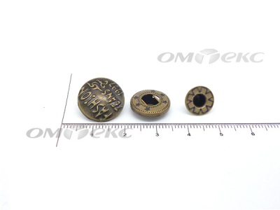 Кнопки металл 15 мм альфа антик с рис.№3  - купить в Пензе. Цена: 2.90 руб.