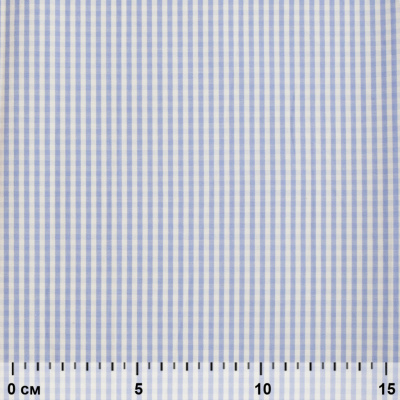 Ткань сорочечная Клетка Виши, 115 г/м2, 58% пэ,42% хл, шир.150 см, цв.2-голубой, (арт.111) - купить в Пензе. Цена 306.69 руб.