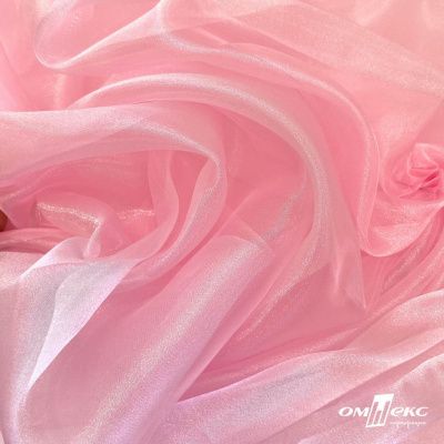 Ткань органза, 100% полиэстр, 28г/м2, шир. 150 см, цв. #47 розовая пудра - купить в Пензе. Цена 86.24 руб.
