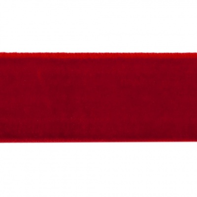 Лента бархатная нейлон, шир.25 мм, (упак. 45,7м), цв.45-красный - купить в Пензе. Цена: 981.09 руб.