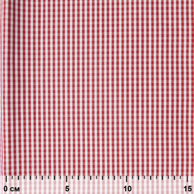 Ткань сорочечная Клетка Виши, 115 г/м2, 58% пэ,42% хл, шир.150 см, цв.5-красный, (арт.111) - купить в Пензе. Цена 306.69 руб.
