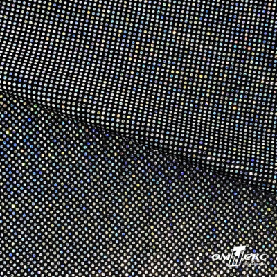 Трикотажное полотно голограмма, шир.140 см, #601-хамелеон чёрный - купить в Пензе. Цена 452.76 руб.