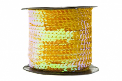 Пайетки "ОмТекс" на нитях, CREAM, 6 мм С / упак.73+/-1м, цв. 92 - золото - купить в Пензе. Цена: 484.77 руб.