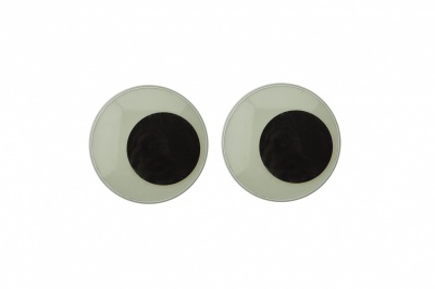 Глазки для игрушек, круглые, с бегающими зрачками, 24 мм/упак.50+/-2 шт, цв. -черно-белые - купить в Пензе. Цена: 60.32 руб.