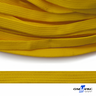 Шнур плетеный (плоский) d-12 мм, (уп.90+/-1м), 100% полиэстер, цв.269 - жёлтый - купить в Пензе. Цена: 8.62 руб.