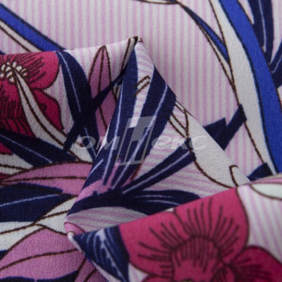 Плательная ткань "Фламенко" 18.1, 80 гр/м2, шир.150 см, принт растительный - купить в Пензе. Цена 239.03 руб.