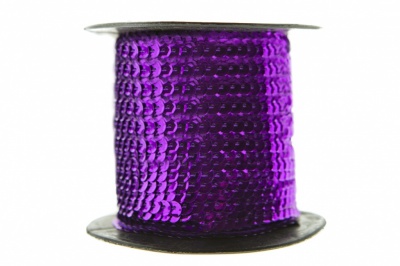 Пайетки "ОмТекс" на нитях, SILVER-BASE, 6 мм С / упак.73+/-1м, цв. 12 - фиолет - купить в Пензе. Цена: 300.55 руб.