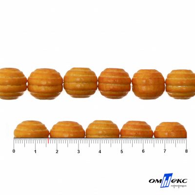 0309-Бусины деревянные "ОмТекс", 16 мм, упак.50+/-3шт, цв.003-оранжевый - купить в Пензе. Цена: 62.22 руб.