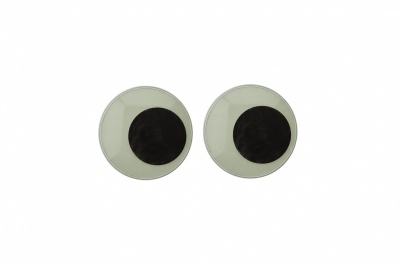 Глазки для игрушек, круглые, с бегающими зрачками, 15 мм/упак.50+/-2 шт, цв. -черно-белые - купить в Пензе. Цена: 46.92 руб.