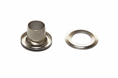 Люверсы металлические "ОмТекс", блочка/кольцо, (4 мм) - цв.никель - купить в Пензе. Цена: 0.24 руб.