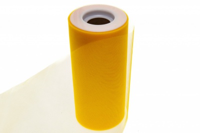 Фатин в шпульках 16-72, 10 гр/м2, шир. 15 см (в нам. 25+/-1 м), цвет жёлтый - купить в Пензе. Цена: 100.69 руб.