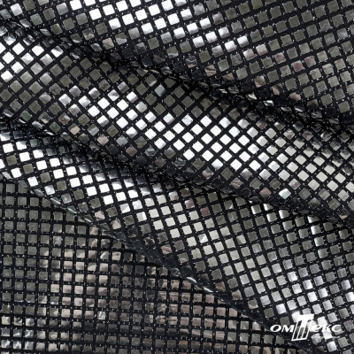 Трикотажное полотно голограмма, шир.140 см, #603 -черный/серебро - купить в Пензе. Цена 771.75 руб.