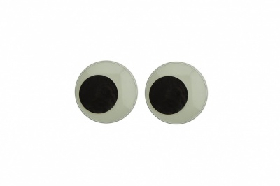 Глазки для игрушек, круглые, с бегающими зрачками, 12 мм/упак.50+/-2 шт, цв. -черно-белые - купить в Пензе. Цена: 38.32 руб.