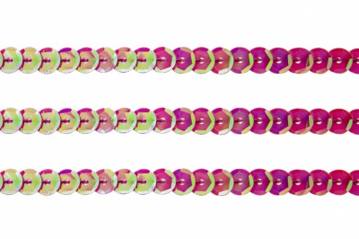 Пайетки "ОмТекс" на нитях, CREAM, 6 мм С / упак.73+/-1м, цв. 89 - розовый - купить в Пензе. Цена: 468.37 руб.
