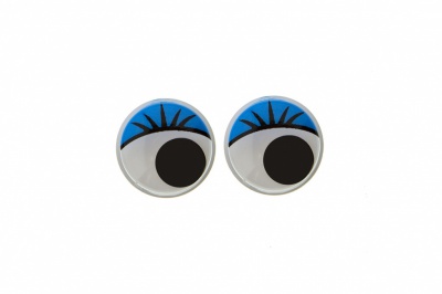 Глазки для игрушек, круглые, с бегающими зрачками, 8 мм/упак.50+/-2 шт, цв. -синий - купить в Пензе. Цена: 59.05 руб.