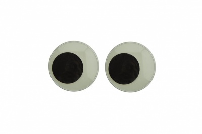 Глазки для игрушек, круглые, с бегающими зрачками, 18 мм/упак.50+/-2 шт, цв. -черно-белые - купить в Пензе. Цена: 41.81 руб.