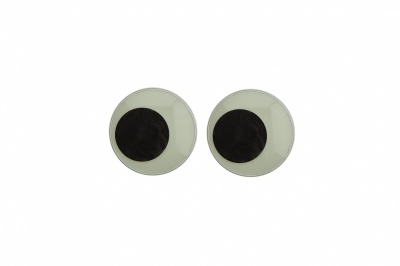 Глазки для игрушек, круглые, с ресничками, 10 мм/упак.50+/-2 шт, цв. -черно-белые - купить в Пензе. Цена: 21.24 руб.