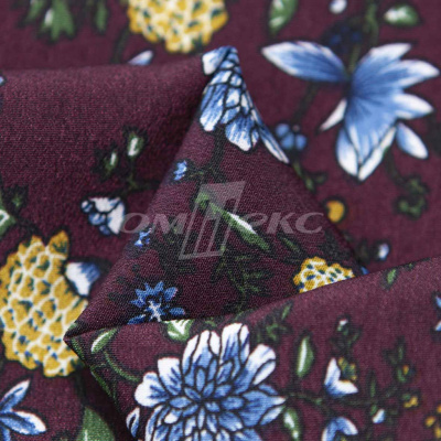 Плательная ткань "Фламенко" 4.1, 80 гр/м2, шир.150 см, принт растительный - купить в Пензе. Цена 259.21 руб.