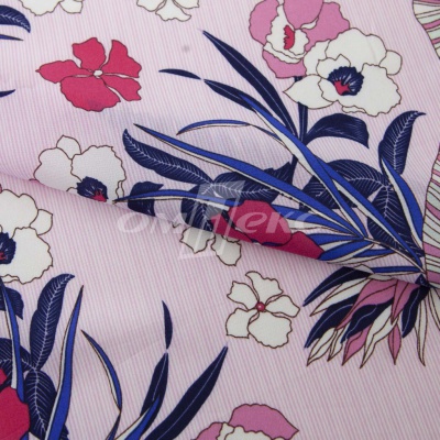 Плательная ткань "Фламенко" 18.1, 80 гр/м2, шир.150 см, принт растительный - купить в Пензе. Цена 239.03 руб.