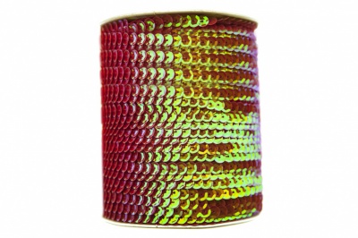 Пайетки "ОмТекс" на нитях, CREAM, 6 мм С / упак.73+/-1м, цв. 96 - красный - купить в Пензе. Цена: 484.77 руб.