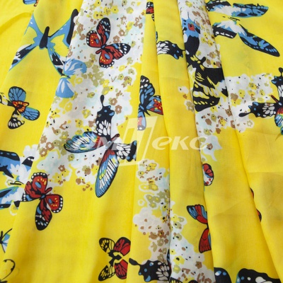 Плательная ткань "Софи" 7.2, 75 гр/м2, шир.150 см, принт бабочки - купить в Пензе. Цена 241.49 руб.