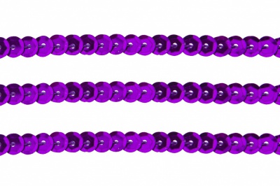 Пайетки "ОмТекс" на нитях, SILVER-BASE, 6 мм С / упак.73+/-1м, цв. 12 - фиолет - купить в Пензе. Цена: 300.55 руб.